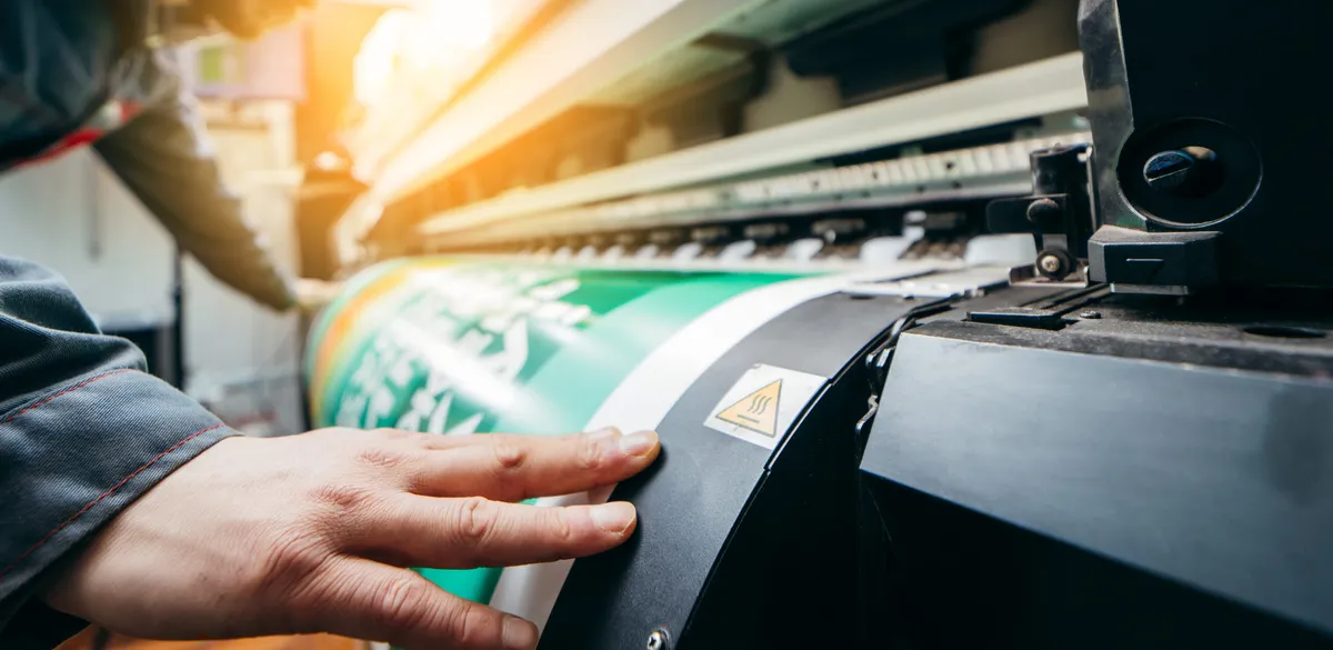Large-format printing equipment in operation
